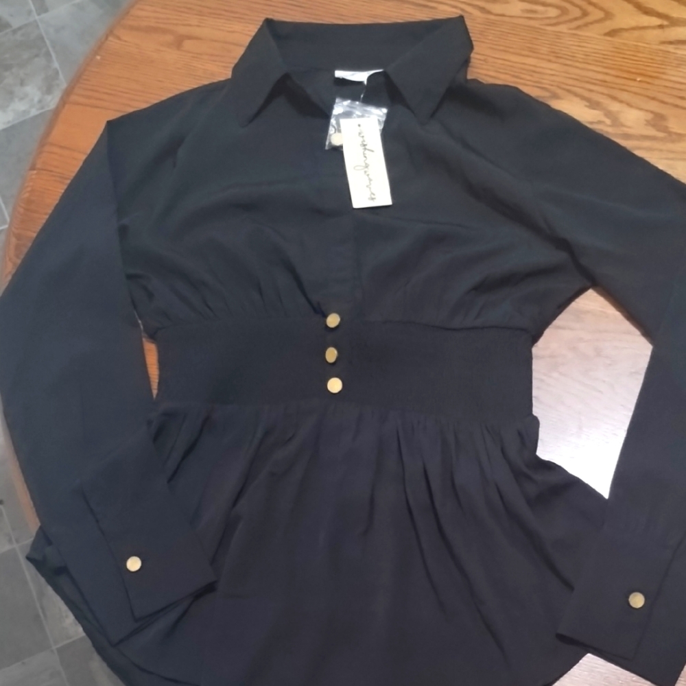 Black Button-Up Blouse